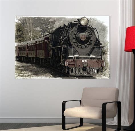 Train wall art Old Steam Wall Art train prints Canvas Print locomotive Print on canvas Ready to ...