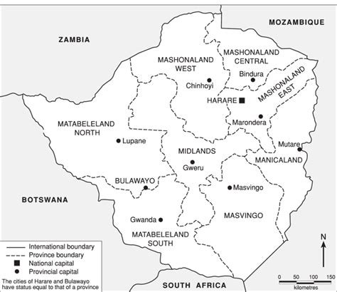 Map Of Zimbabwe Provinces