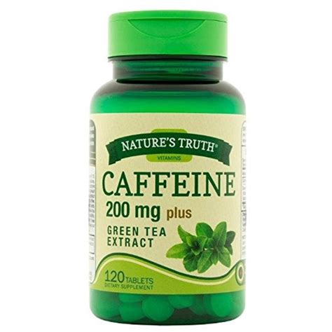 Nature's Truth Caffeine Tablets Plus Green Tea Extract Dietary ...