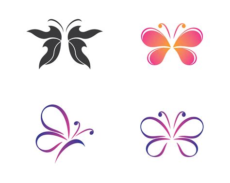 Butterfly Simple Logo Set 963900 Vector Art at Vecteezy