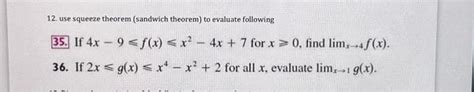 Solved 12. use squeeze theorem (sandwich theorem) to | Chegg.com