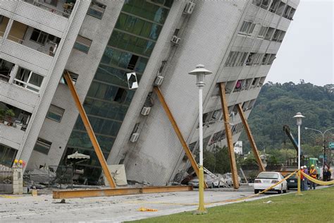 Taiwan earthquake photos: Firefighters rescue people from buildings leaning at precarious angles ...