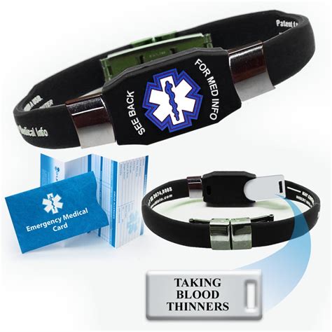 "Taking Blood Thinners" ELITE Medical Alert ID Bracelet. Choose Color! - Walmart.com - Walmart.com