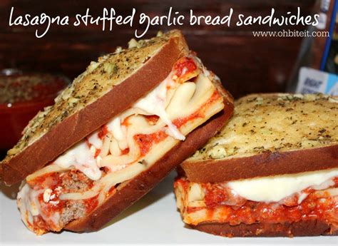 ~Lasagna Stuffed Garlic Bread Sandwiches! | Oh Bite It