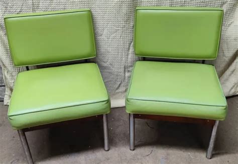 VINTAGE MID-CENTURY CHAIRS (pair) Raymond Loewy Hill Rom Industrial MCM ...