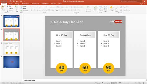 Free 30 60 90 Day Plan PowerPoint Template - Free PowerPoint Templates - SlideHunter.com