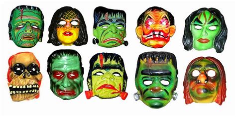 A Collection of Vintage Halloween Masks