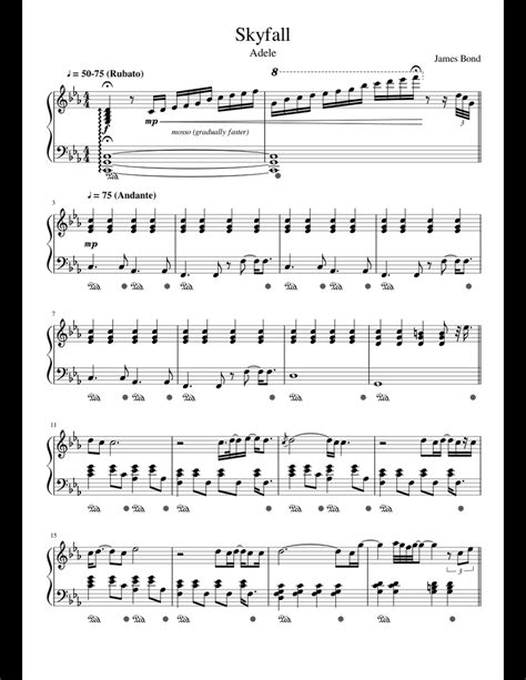 Adele Skyfall sheet music for Piano download free in PDF or MIDI