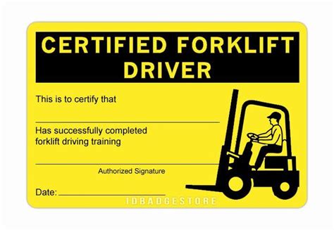 Forklift Certification Card Template Free - Forklift Reviews