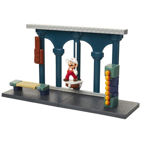 SUPER MARIO Nintendo Lava Castle Deluxe Play Set, Includes: 2.5” Fire Mario Figure & Mechanical ...