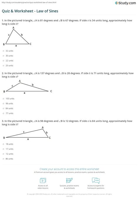 Law Of Sines Worksheet Answers