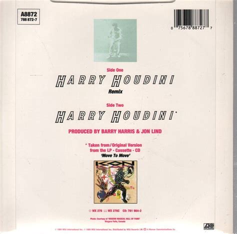 Kon Kan Harry Houdini 7" vinyl UK Atlantic 1989 Remix b/w harry houdini ...