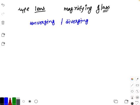 SOLVED:What type of lens is a magnifying glass? a) converging c) spherical e) plain b) diverging ...
