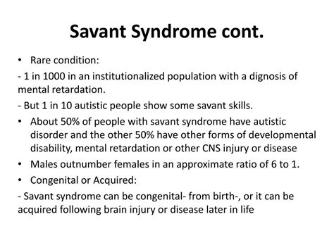 PPT - SAVANT SYNDROME PowerPoint Presentation, free download - ID:2582813