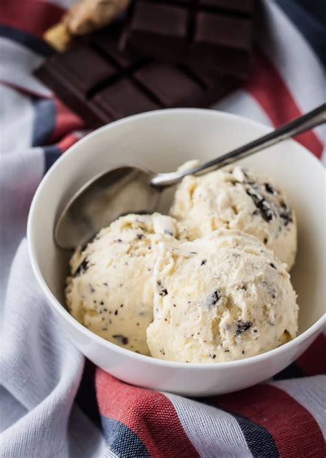 Ginger Ice Cream with Chocolate Bits - A Beautiful Plate