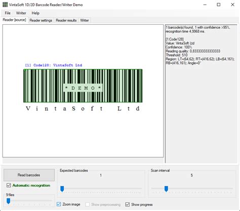 VintaSoft Barcode .NET SDK | Demo applications