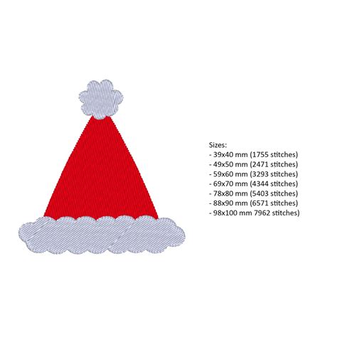 Santa Hat Embroidery Design Santa Hat Embroidery File - Etsy