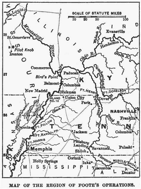 Mississippi, Ohio, Tennessee and Cumberland Rivers in 1862