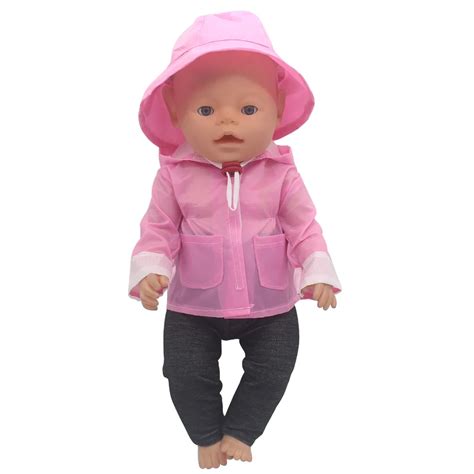 Doll Accessories Baby Born Doll Clothes Raincoat + Hat Suit Fit 43cm ...