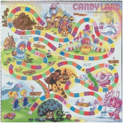 Vintage Retro Candyland Game Board PDF Counted Cross-stitch - Etsy