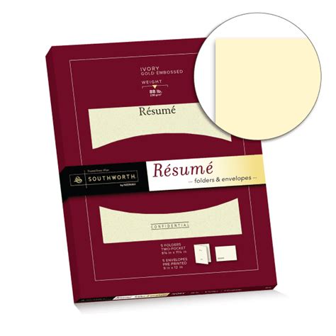 Southworth® Résumé Folders & Envelopes, 9" x 12", 88-Lb, Ivory, Pack Of ...