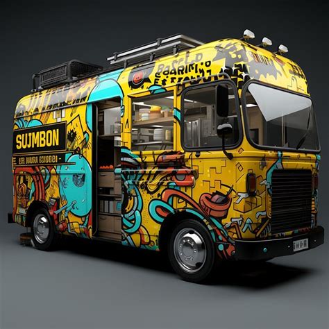 Premium AI Image | Mobile App of Gourmet Burger Truck Street Food ...