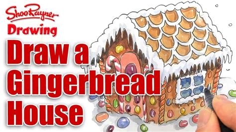 How to Draw a Gingerbread House for Christmas - KidLit TV