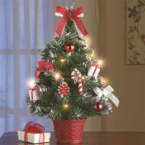 Decorated Prelit Tabletop Christmas Trees | Collections Etc.