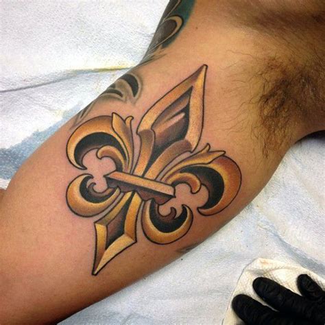 Tattoo Trends - 70 Fleur De Lis Tattoo Designs For Men - Stylized Lily Ink Ideas - TattooViral ...