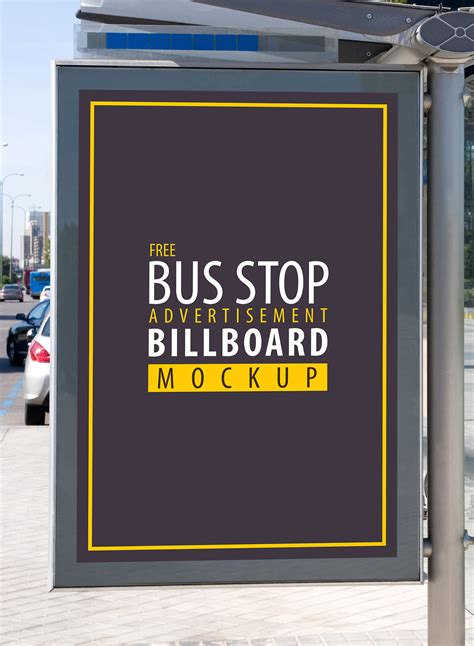 Free Bus Stop Advertisement Billboard PSD Mockup - Free Mockup Zone