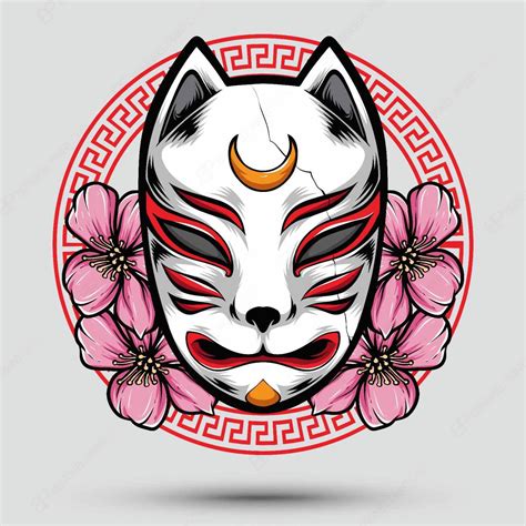 kitsune Mask With Sakura – Bengkel Print Care