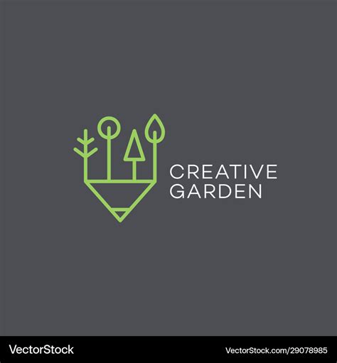 Creative garden logo Royalty Free Vector Image