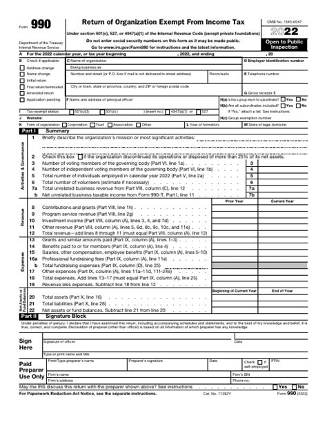 IRS Form 990 Download Fillable PDF or Fill Online Return of ...