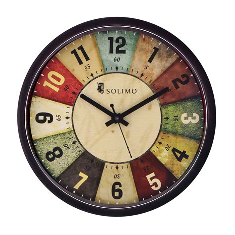 Buy Amazon Brand - Solimo 12-inch Plastic & Glass Wall Clock - Classic Roulette (Silent Movement ...