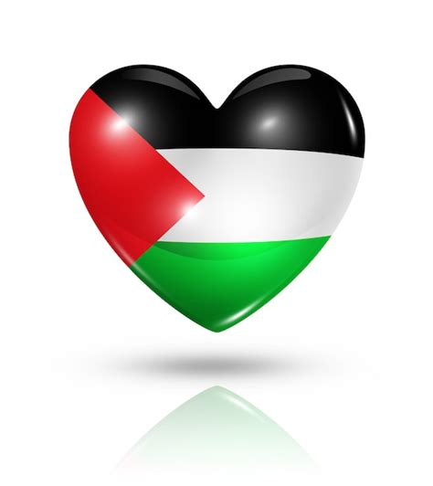 Premium Photo | Love Palestine heart flag icon