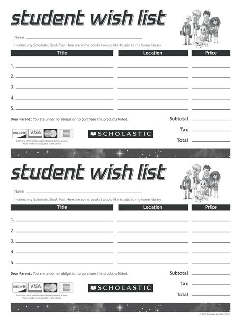 Book Fair Wish List Template Form - Fill Out and Sign Printable PDF ...