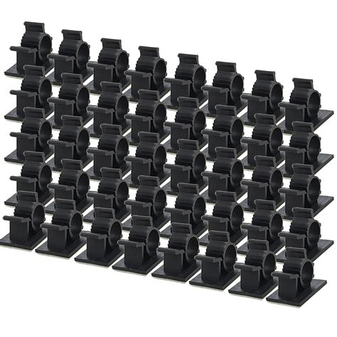 Wideskall 40 Pcs 1/2" inch Adhesive Black Nylon Adjustable Cable Clips Wire ... - Walmart.com