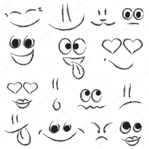 Sketches of smiley faces Stock Vector Image by ©Ann_Precious #21287027