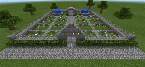 Minecraft Graveyard Cemetery Flowers Water Fountain | Minecraft ...