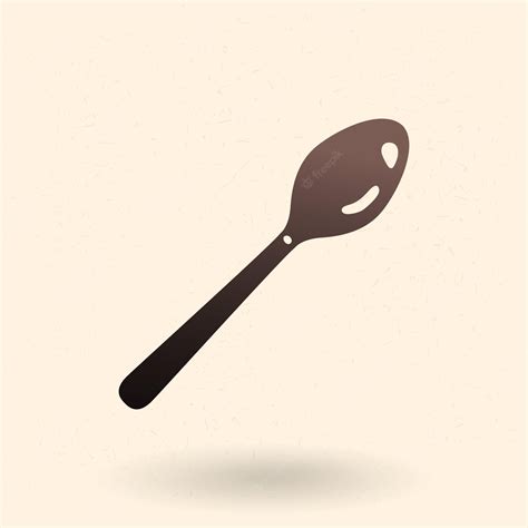 Premium Vector | Vector black silhouette icon single spoon