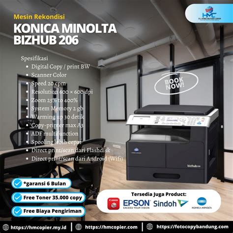 Jual Mesin Fotocopy Import Konica Minolta Bizhub 206 Rekondisi | Shopee Indonesia