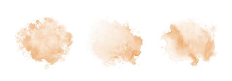 Peach watercolor splash on white background. Vector brown watercolour ...