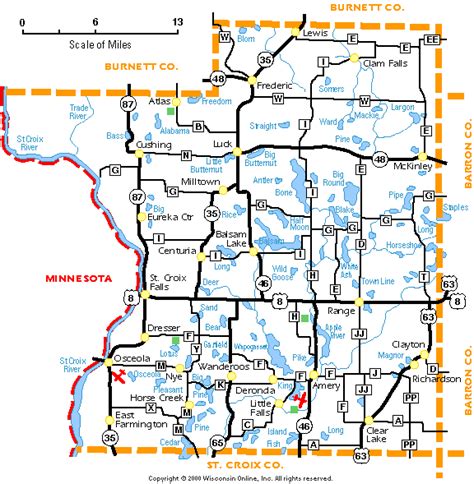 Polk County, Wisconsin: Map