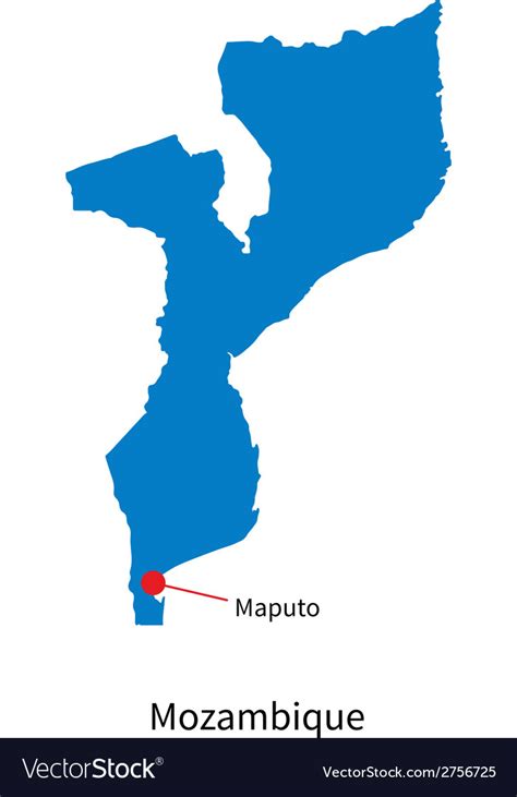 Detailed map of Mozambique and capital city Maputo