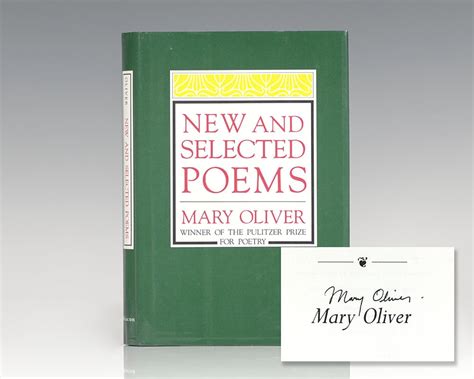 New and Selected Poems Mary Oliver First Edition Signed