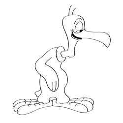 Sad Vulture Cartoon In Bunny Coloring Page for Kids - Free Baby Looney Tunes Printable Coloring ...