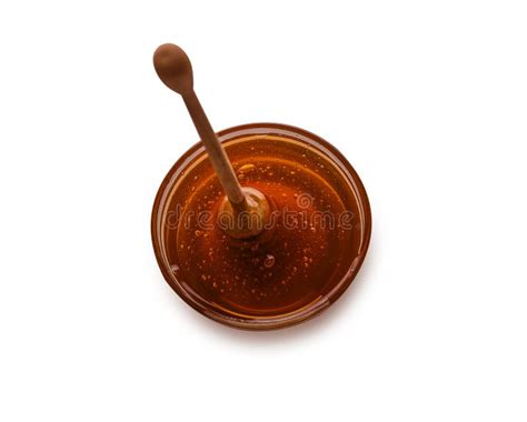 Honey in Jar Isolated on a White Background Stock Photo - Image of golden, fruit: 126272718