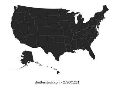 Usa Map States Isolated On White Stock Vector (Royalty Free) 1974822989 | Shutterstock