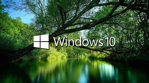 Windows 10 Over A Green Lake Beyaz Metin Logosu - Windows 10, Yeşil ...