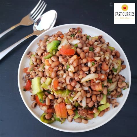 Instant Pot Lobia Salad – Black Eyed Peas Peanut Chaat - Fast Curries